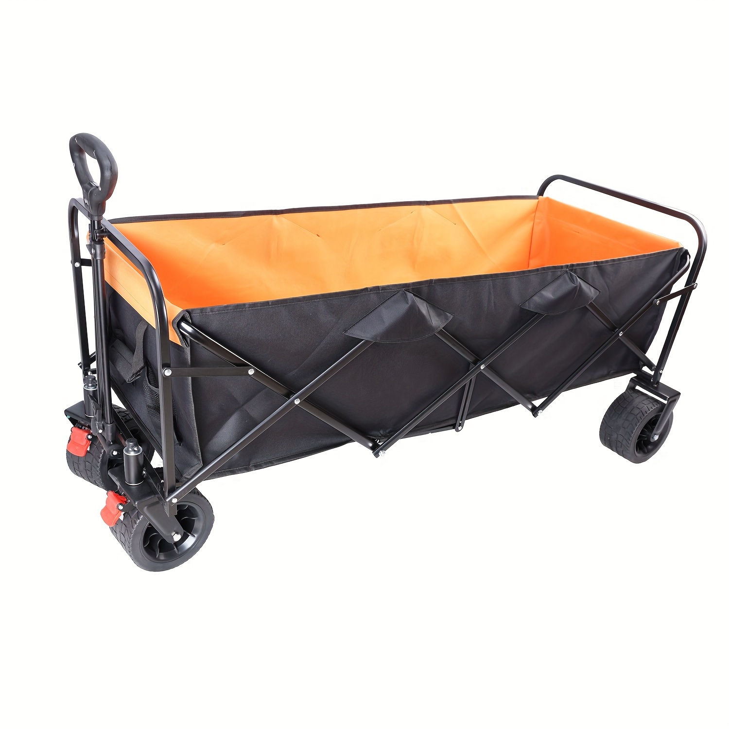 

Large Capacity Folding Cart Extra Long Extender Wagon Cart Folding Wagon Garden Shopping Beach Cart, Adjustable Handle