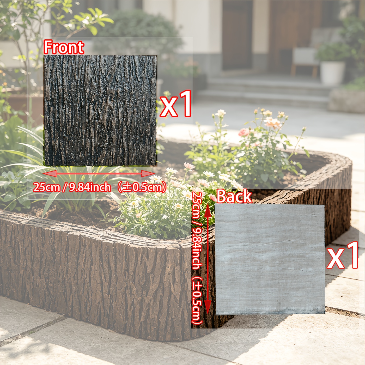 TEMU 2pcs Écorce Artificielle Multifonctionnelle | Matériau en Polyuréthane , Taille Découpable, Idéal pour la Couverture de Tuyaux et de Colonnes,