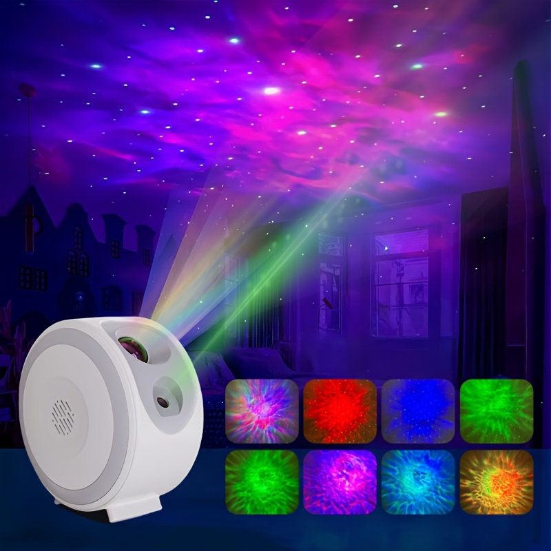 1pc LED starry sky projector, dazzling nebula light effect, starry sky atmosphere light, suitable for bedrooms, living rooms, festivals, parties, birthday gifts, holiday gifts. Remote Control - USB Plug in Use-Simple control -15 kinds of colorful adjustable transformations