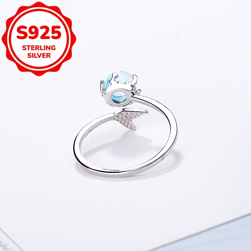 2pcs Women's Fashion Stud Earrings & Mermaid Bubble Ring Set