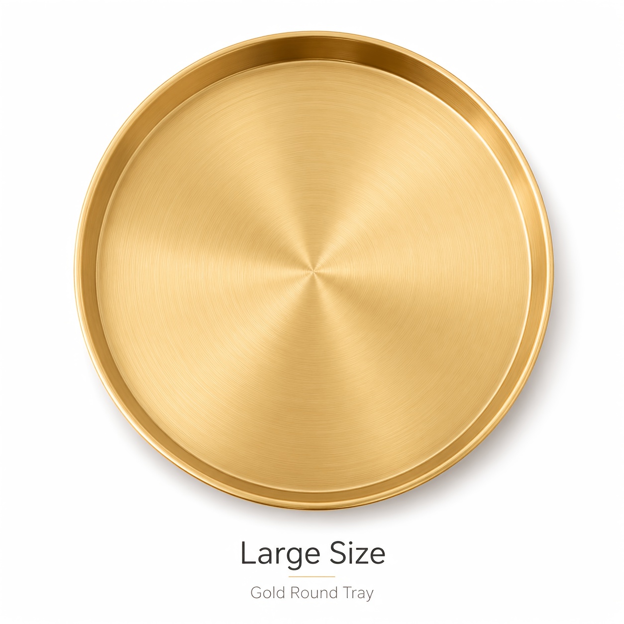 TEMU Bathroom Tray, Round Storage Dish, Serving Platter, Perfume And Hand Soap Organizer, Cosmetics And Nail Art Tool Tray, Golden Stainless Steel -