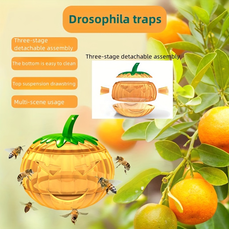 Pumpkin Shape Sticky Fly Trap Ball Orange Creative Plant - Temu