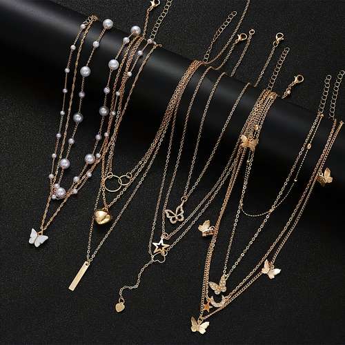 Collana Bohemia Stella Semplice: Ciondolo Catena In Oro/Argento Per Donna, Gioiello Trendy 45+7 Cm
