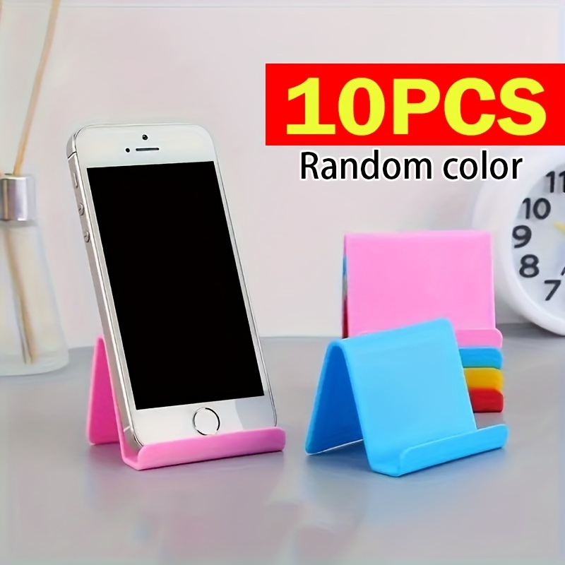 TEMU 10-pack High-quality -one Phone And Tablet Stand, Random Colors - Ergonomic , Suitable For Bedside, Desktop, And Tv Viewing - Durable Plastic
