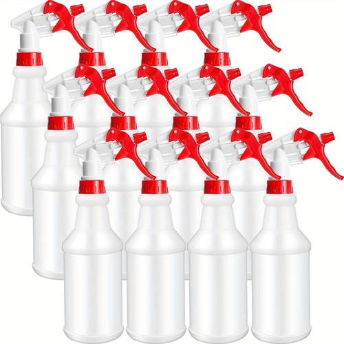 12pcs 16 ounce plastic spray bottles adjustable empty reusable sprays for cleaning planting bathroom and kitchen barbecue commercial and residential