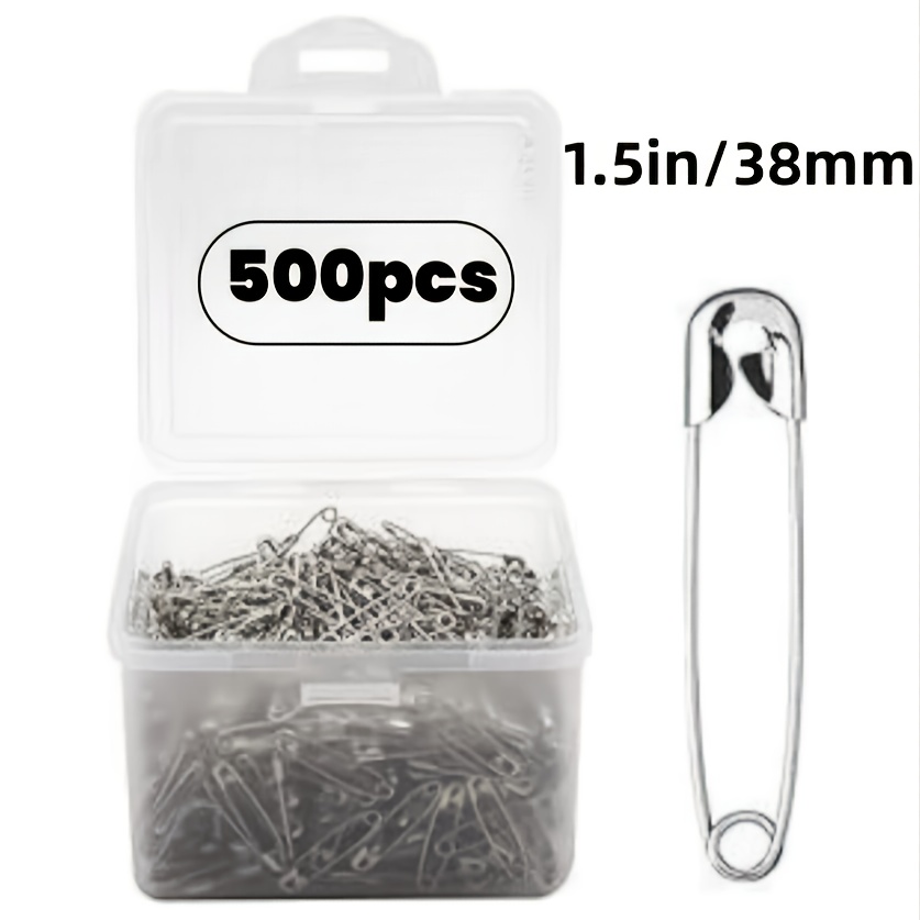 TEMU 1000/500/300pcs - Épingles de Sécurité, Pack Grande Capacité d'Épinglettes Décoratives pour Vêtements, Kit d'Accessoires de Couture avec Boîte