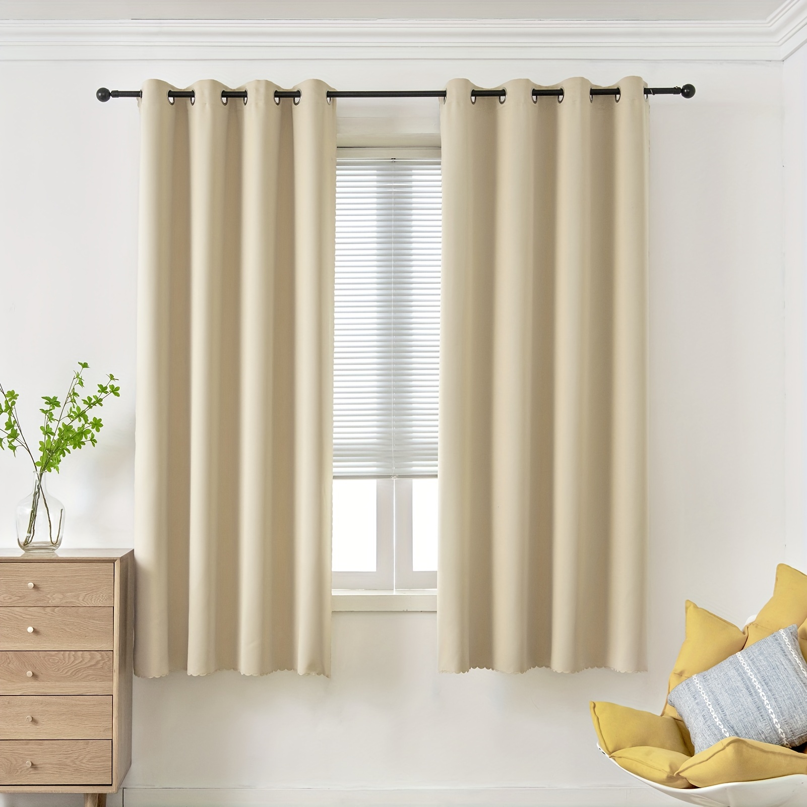 

1pc Blackout Curtains, Grommet Top Window Drapes, Window Treatments For Bedroom Living Room, Home Decoration, Room Decoration