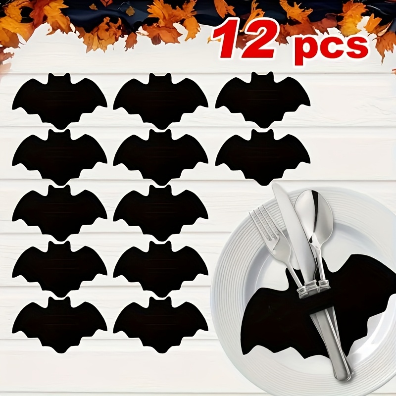 Halloween Bat Felt Placemats, Bat Cutlery Mats