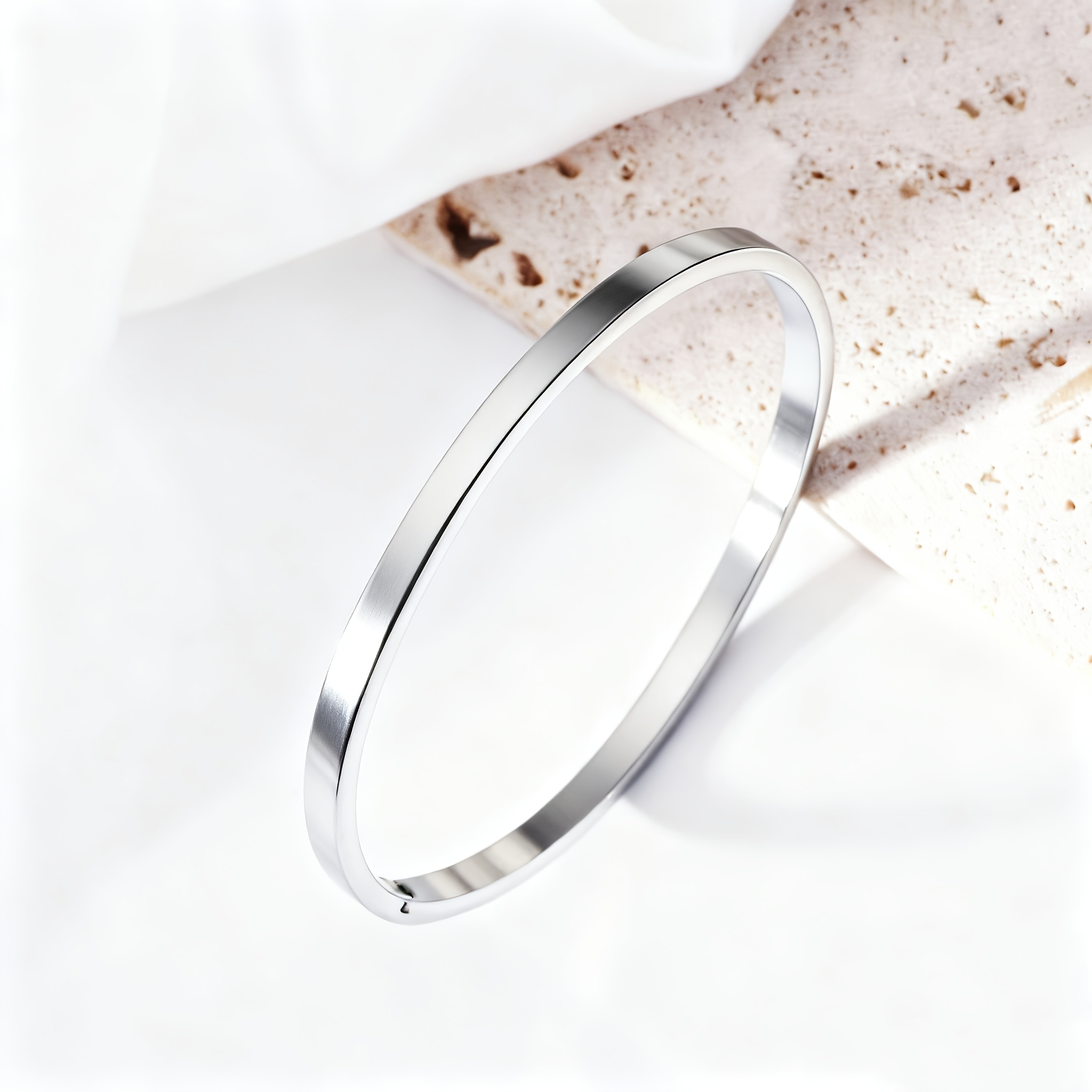 TEMU Titanium Steel Bracelet, Vintage Minimalist Stainless Steel Bangle, Durable And Fade- Accessory, Suitable For Men And Women For Daily Wear And
