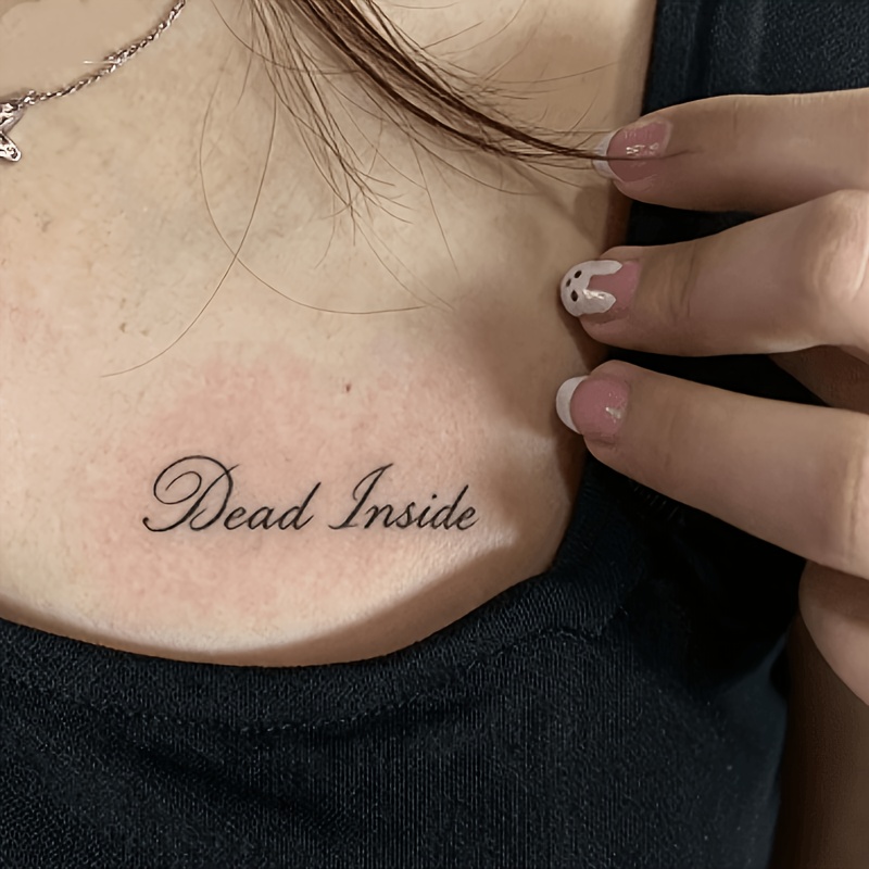 3pcs Waterproof Temporary Tattoo Stickers, English Quotes Design