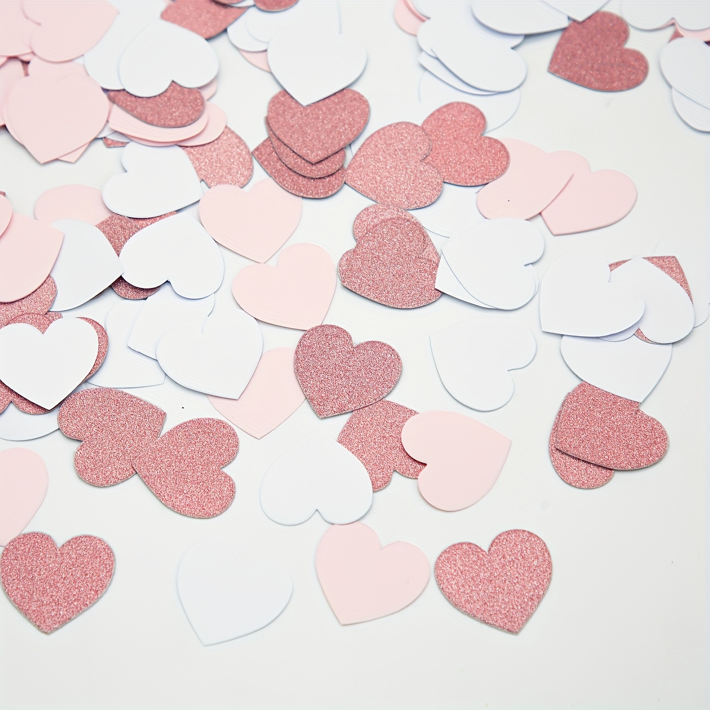 

White Rose-gold Decorations - 300pcs Heart Paper Confetti For Birthday Wedding Bridal Shower Engagement Bachelorette Anniversary Valentines Day Day Decor