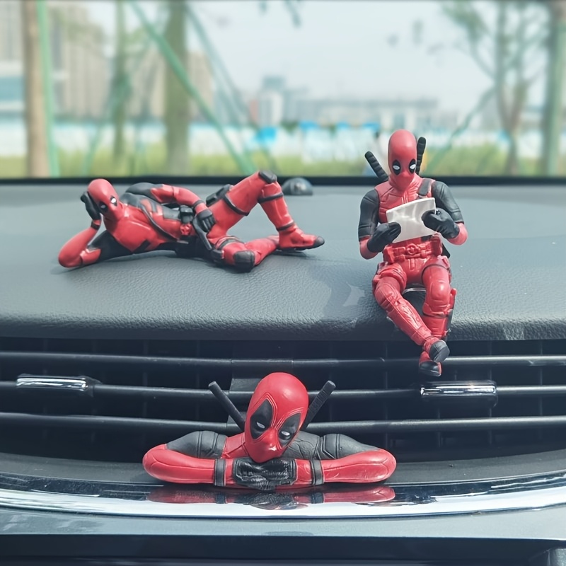 1pc/3pcs Set of Marvel Avengers Deadpool Models, Deadpool Sitting Posture And Lying Postureuxeys, Car Decoration
