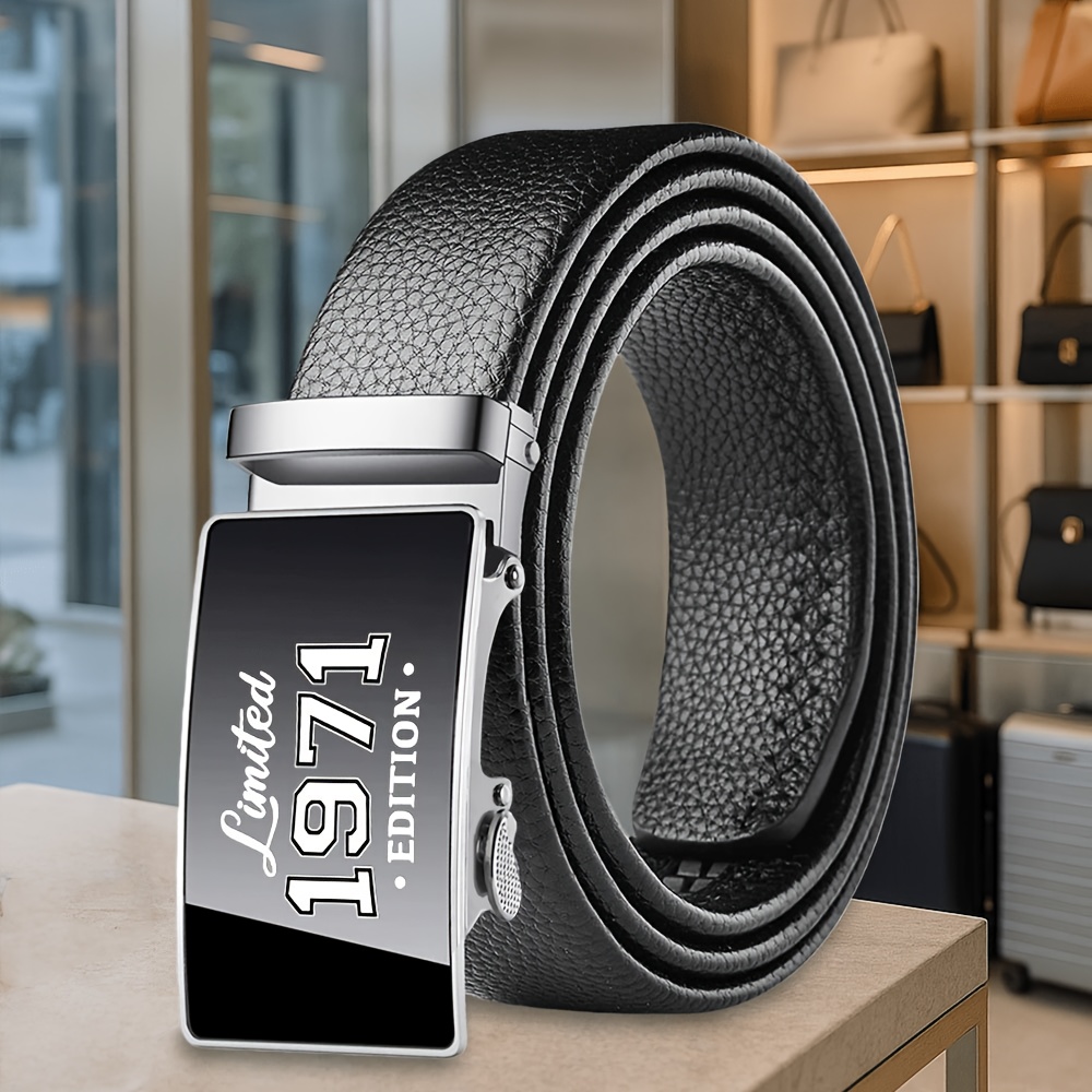 TEMU 1971 Edition Men' Business Belt, Suitable For Casual And Formal Occasions, Standard Size, Ideal Gift For Father Or Husband, British Men,