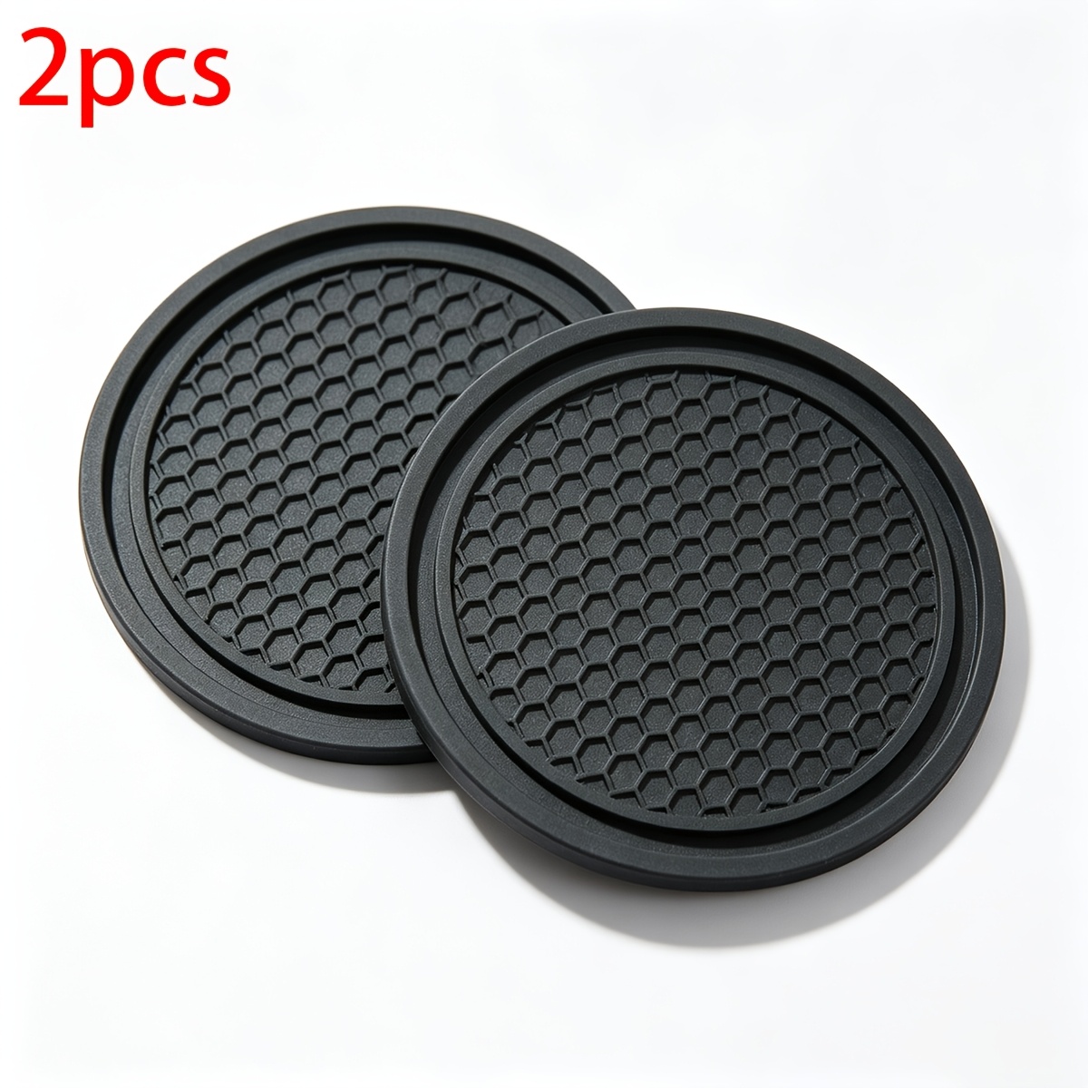 TEMU 2 pezzi Sottobicchieri in PVC per Auto, Tappetini per Tazze a d'Ape Antiscivolo Impermeabili, Accessori Universali per Porta Tazze Interni del