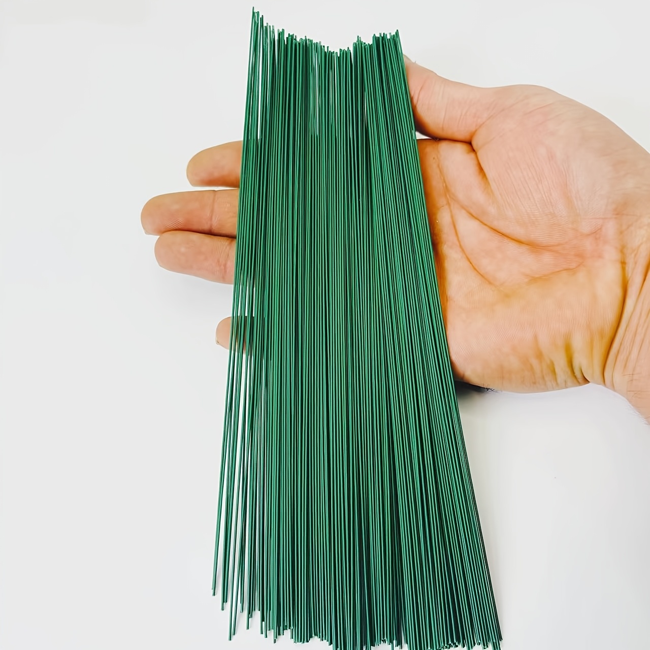 Image of 200pcs Floral Flower Stem Wire Diameter 0.9mm Length 20cm, Glue-coated Iron Wire Flower Rod Iron Wire Flower Pattern Iron Wire Glue-coated Material Simulation Flower Additions And Handicrafts