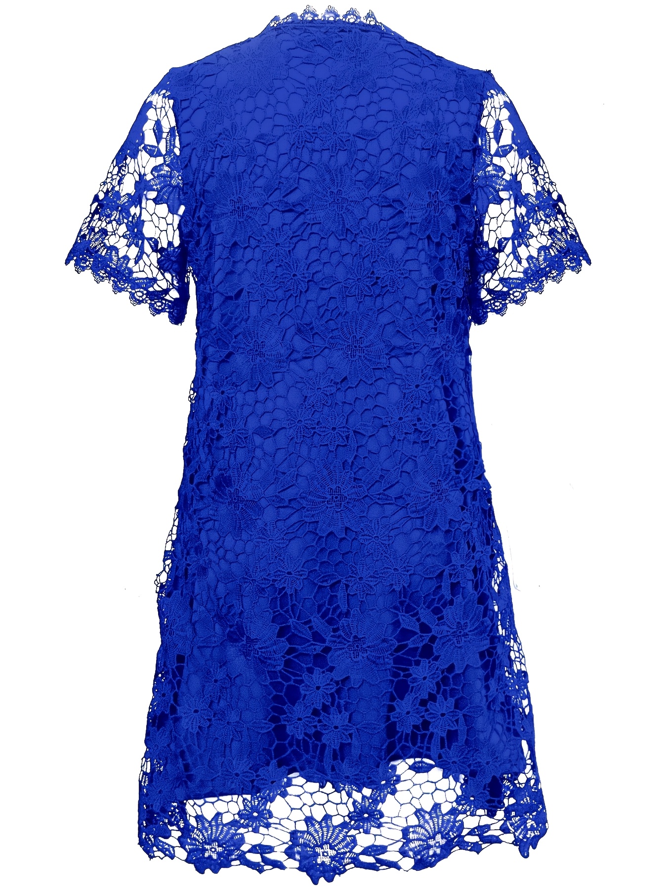 v neck fashion short sleeve hollow lace dress - Temu