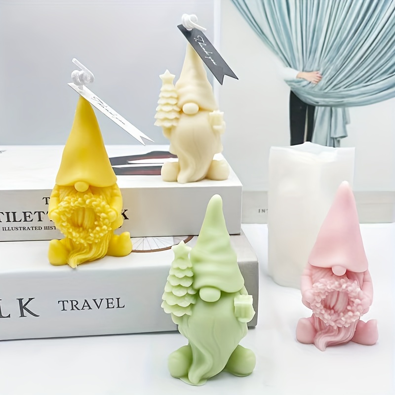 

Diy Christmas Candle Silicone Mold - Dwarf With For Decorations