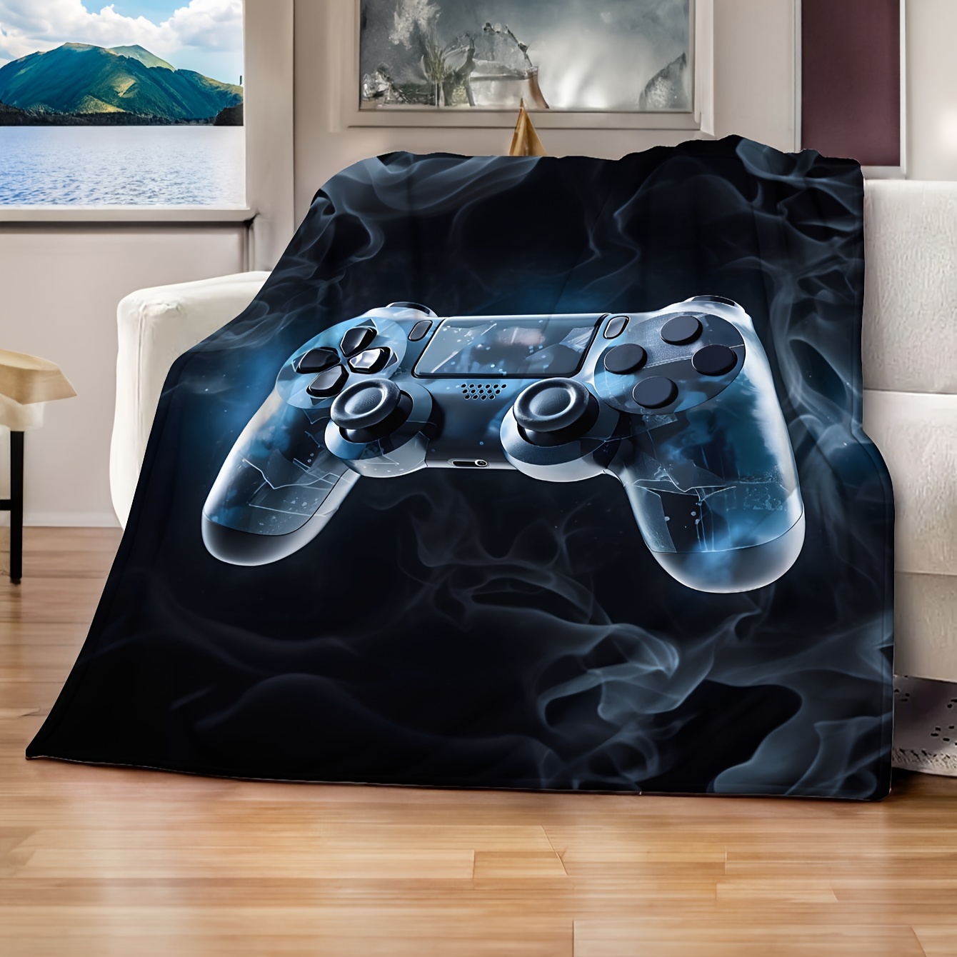 

1pc Gamepad Flannel Bedding Throw Blanket, Plush Blanket For Couch, Office, Autumn And Winter