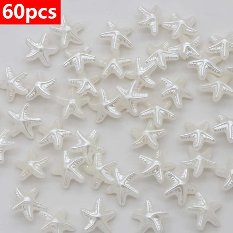 TEMU 60pcs de perles étoile de mer sur le thème de l'océan pour attaches de cheveux et ajouts de , matériaux de