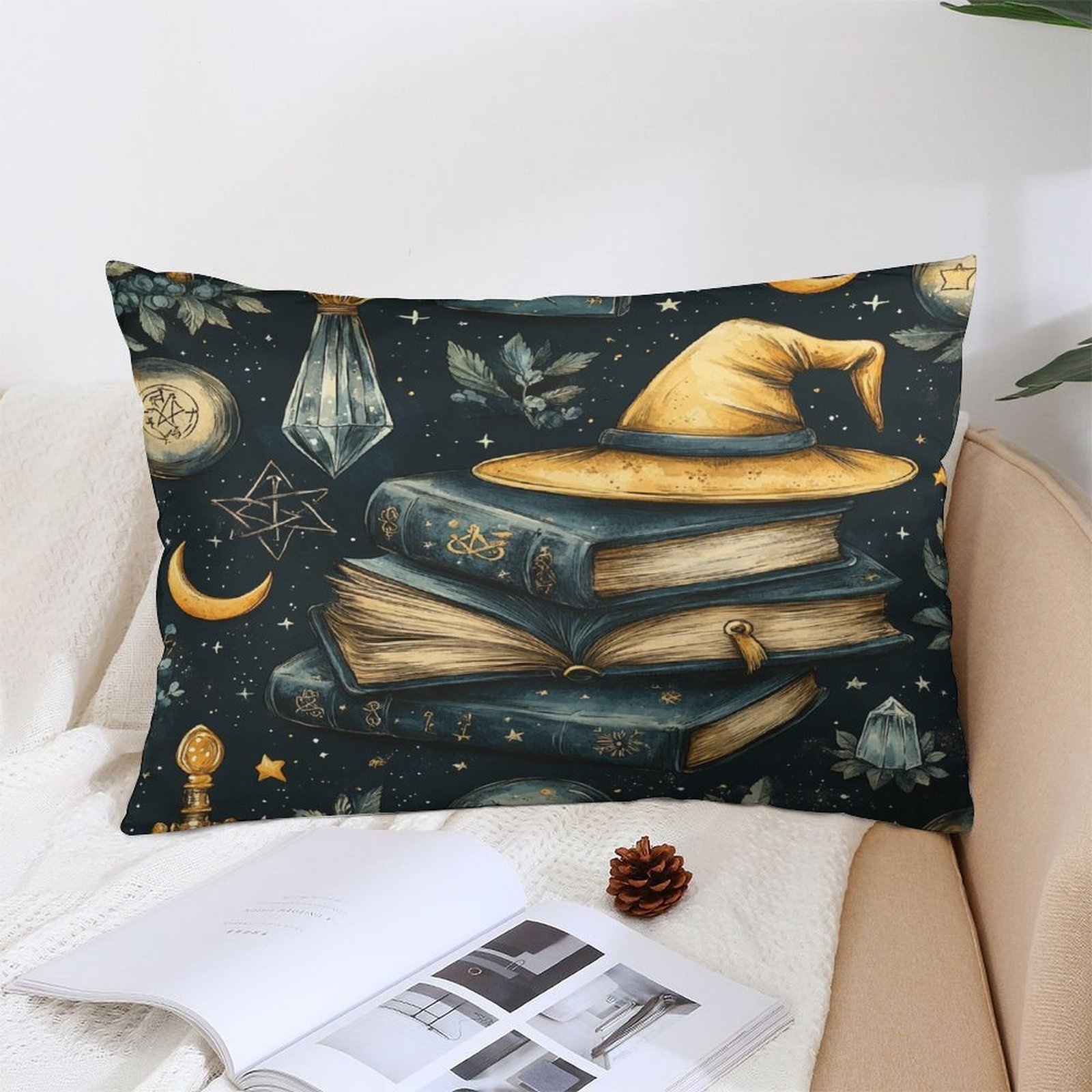 TEMU Single Hat Book-themed Pillow Cover, Soft And Comfortable Decorative Pillowcase, Stylish Short Plush Pillow Covers, Double-sided Printed