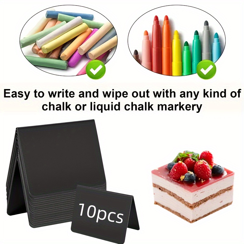 

10pcs Chalkboard Signs For Christmas Decorations - Small Tabletop Blackboards, Easy To Write And Erase, Ideal For Food Labels, Buffet Tables, Party Tables, Message Boards