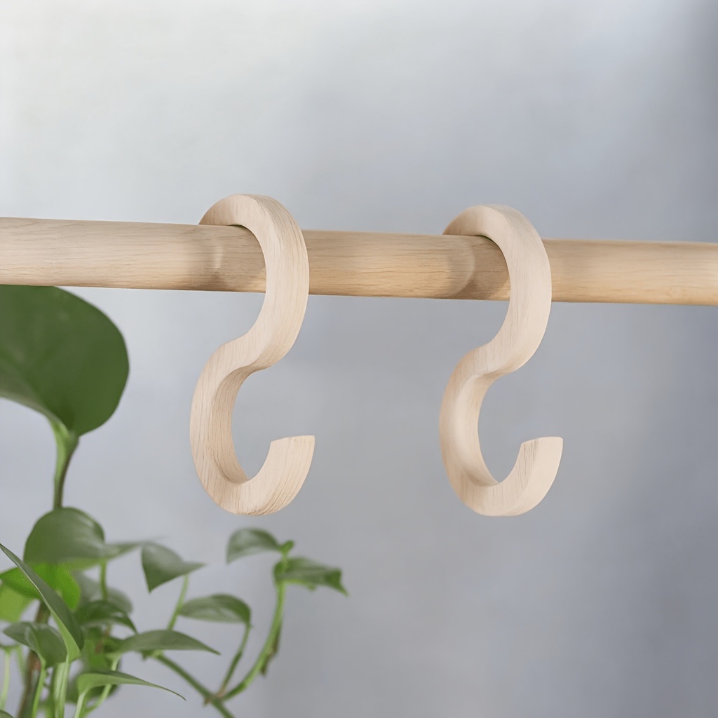 TEMU Large Heavy-duty Wall-mounted Towel Hook - Bohemian Wood Suitable For Bathroom, Closet, Towel & Robe Hanger, Minimalist Hanging Hook For Home