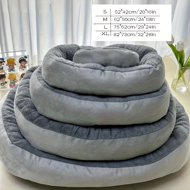oval pet bed soft warm polyester removable washable cover comfortable nest for all cats small to medium dogs   cozy bedding bed for dog cozy textured surface Product details 5