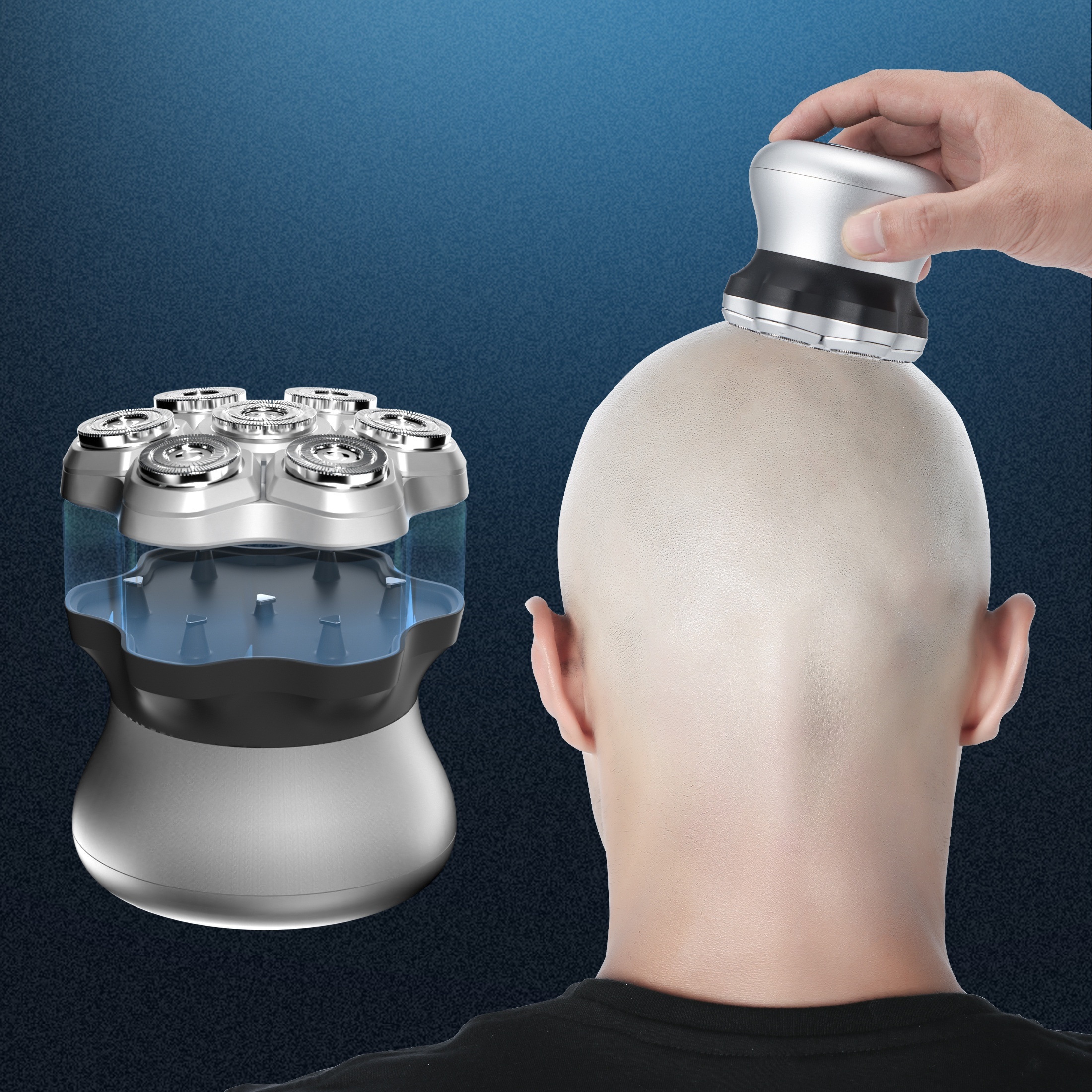 

Men's Bald Electric Shaver Waterproof Rechargeable, Wet/dry, Waterproof - Ideal For Men's And Bald Head Shaving