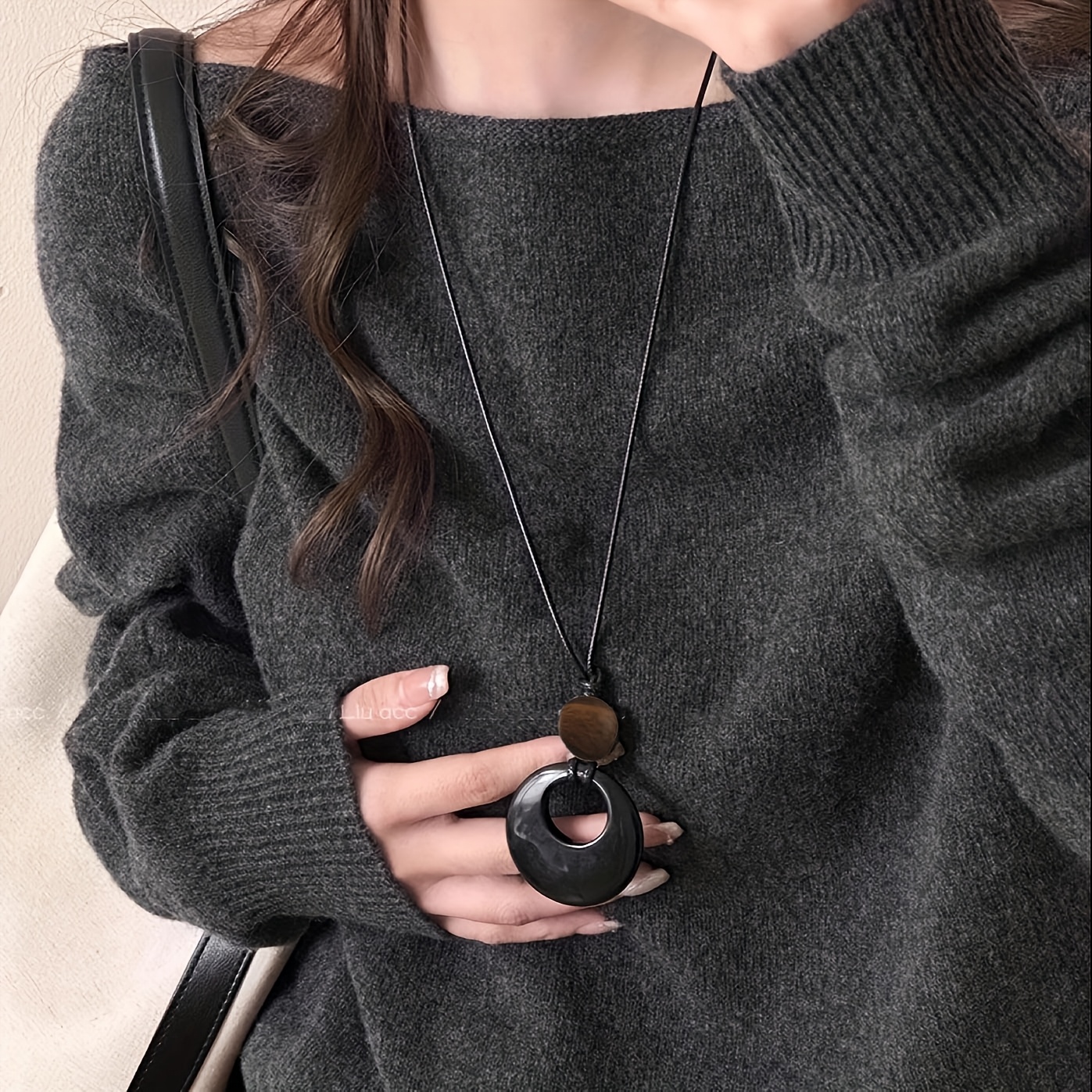 TEMU 1pc Vintage Bohemian Fashion Pendant Necklace - Long Minimalist Ethnic Style Jewelry Neck Chain, Versatile Daily And Music Festival Neck