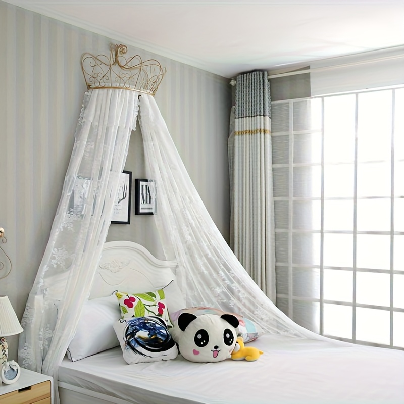 MAI USATO]Baldacchino per letto per bambine, a doppio strato, a cupola rotonda, per bambini, da