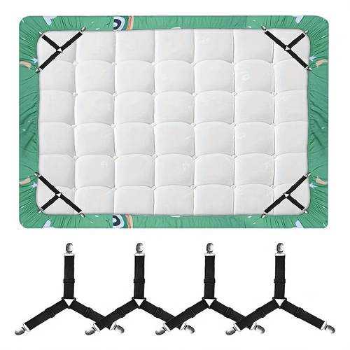 4pcs adjustable bed sheet blanket holder for rvs black white rv bedding