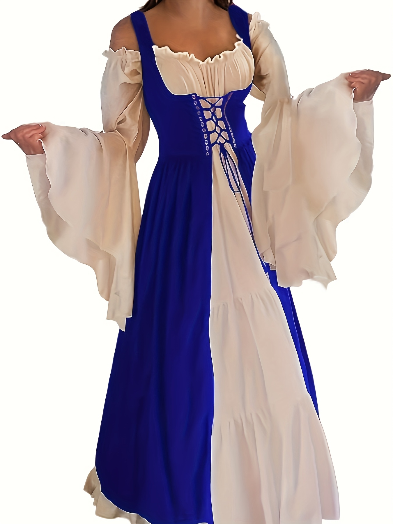 renaissance dress blue Off The Shoulder Renaissance Dress