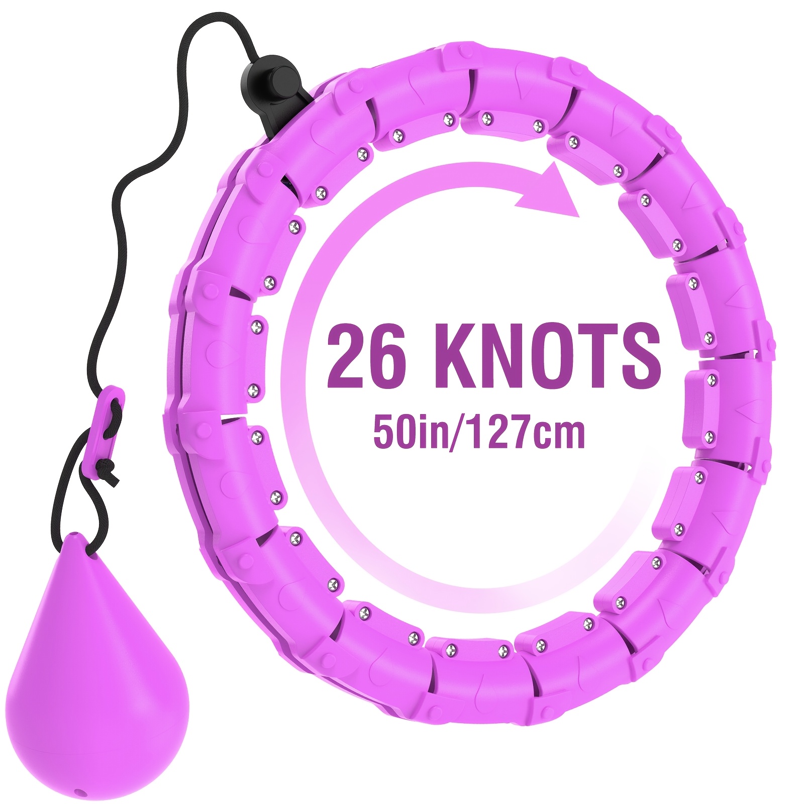 TEMU 50 In Extra Large Pilates Circle - Adjustable Size, 26 Detachable Sections For -yourself Operation, 1 Pack - Ideal For Pilates And Home Workouts