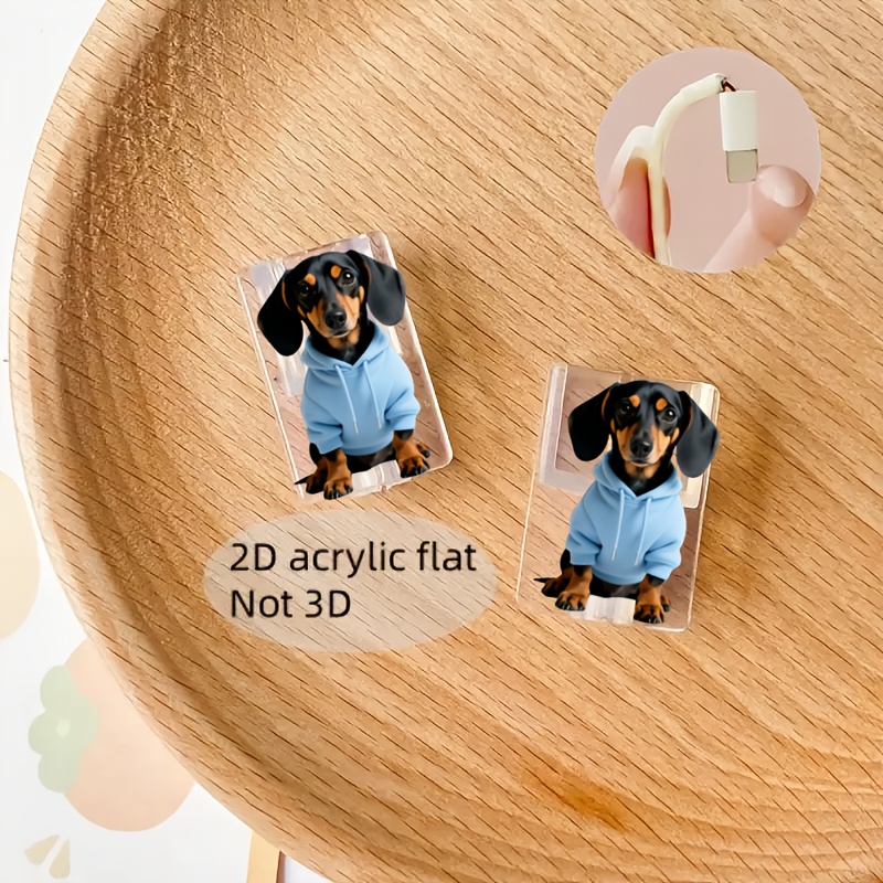 TEMU 2pcs Cute Blue Dachshund Sweatshirt Cable Protector, Cable Management, Suitable For Type-c/ Connector, Anti-break Charging Cable Cover