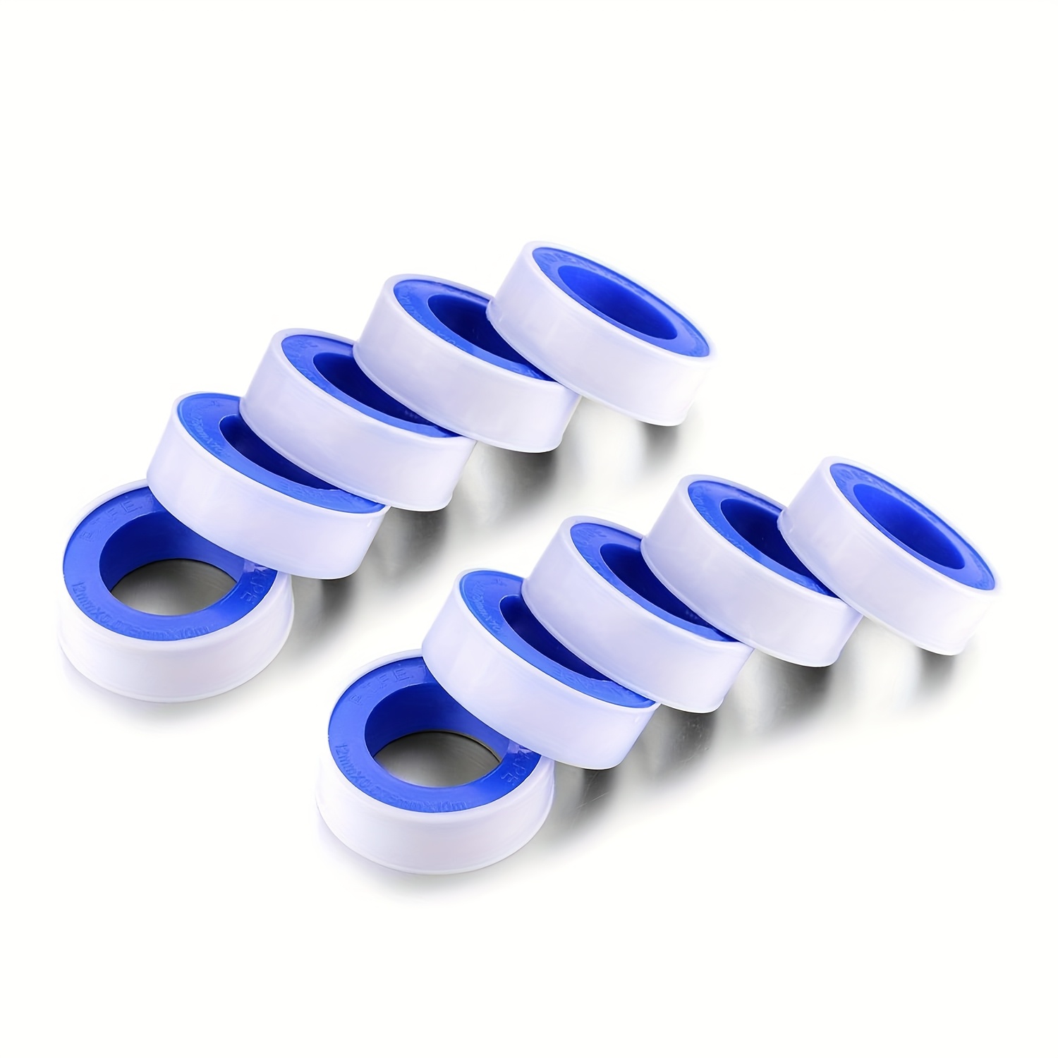 Image of 10 Rolls Extra Long Tape 1/2 Inch(w) X 520 Inches(l) - Plumbers Ptfe Tape – Thread Seal - Shower Heads And Pipe - Home Plumbing Pipe Sealing - Sealant Tape