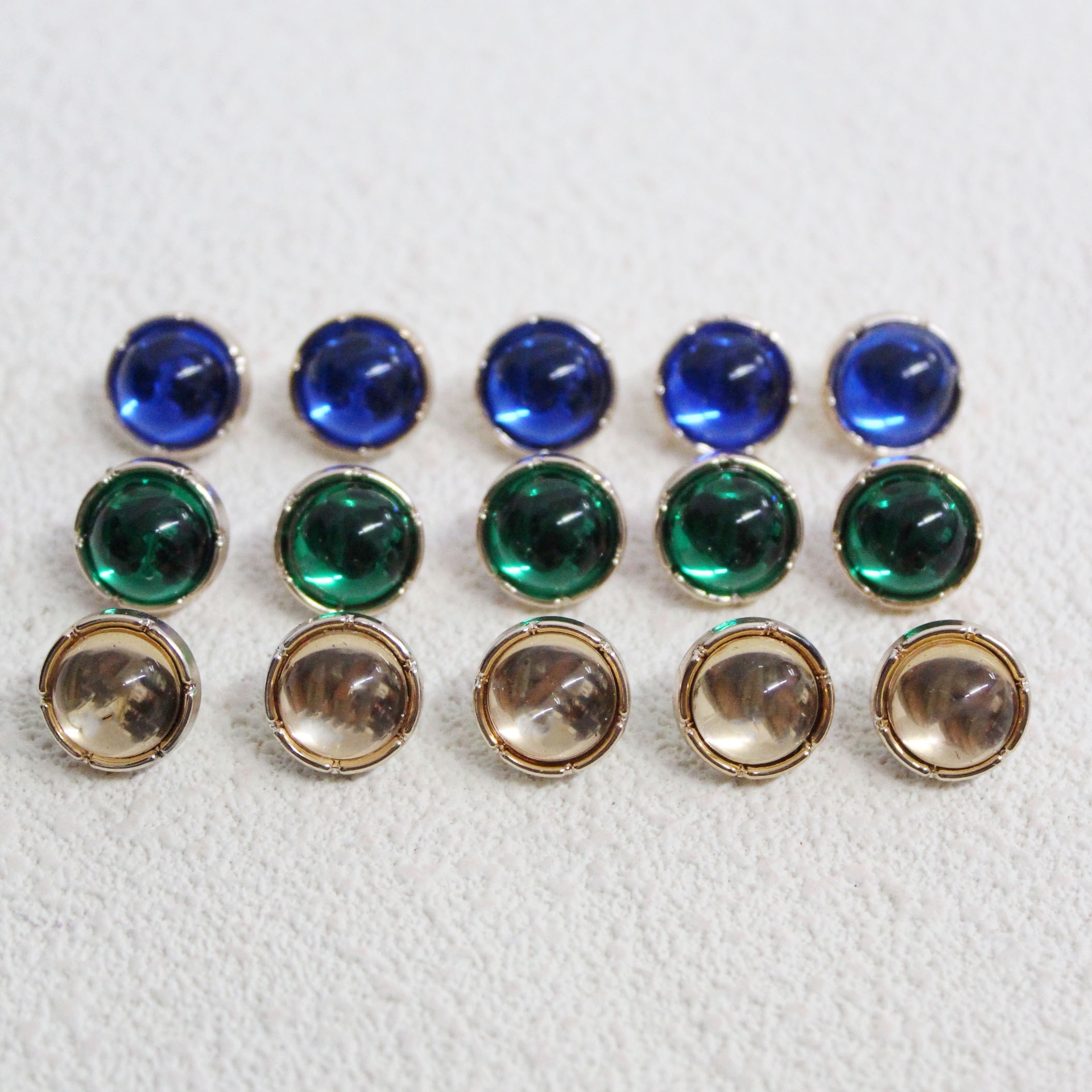 

10pcs Green/royal Blue/champagne 1.3cm Round Buttons - Sewing & Knitting Accessories For Shirts, Cardigans, And Sweaters