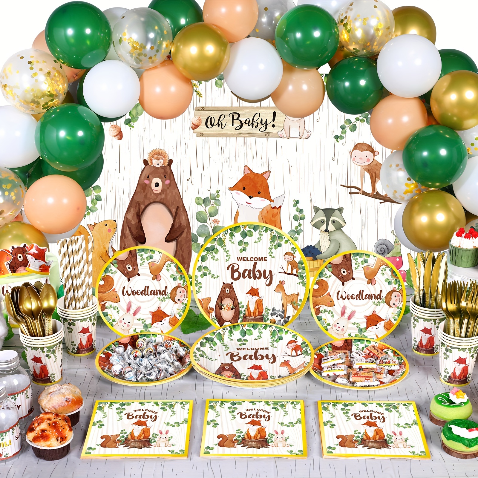 Woodland Animals Shower Party Decoration Pack Forest Animal - Temu
