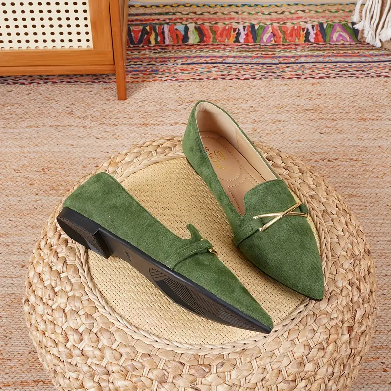 olive green dress shoes for women Tawop Women's Shoes Womens Dress Shoes Work Shoes Flats Mesh Casual Dress Green 6.5