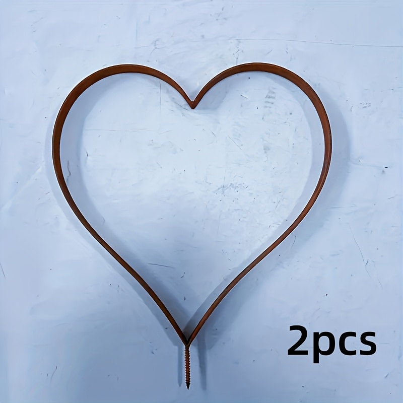 E-shop [2,5D] 2 Stück Rustikale Metall-Liebesgartenstatue – Romantische Eisenherz-Skulptur für Outdoor/Deko, Hochzeit & Valentinstagsgeschenk,
