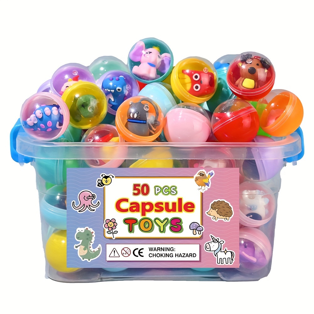 50pcs Vibrant Mini Dolls in Clear Capsules