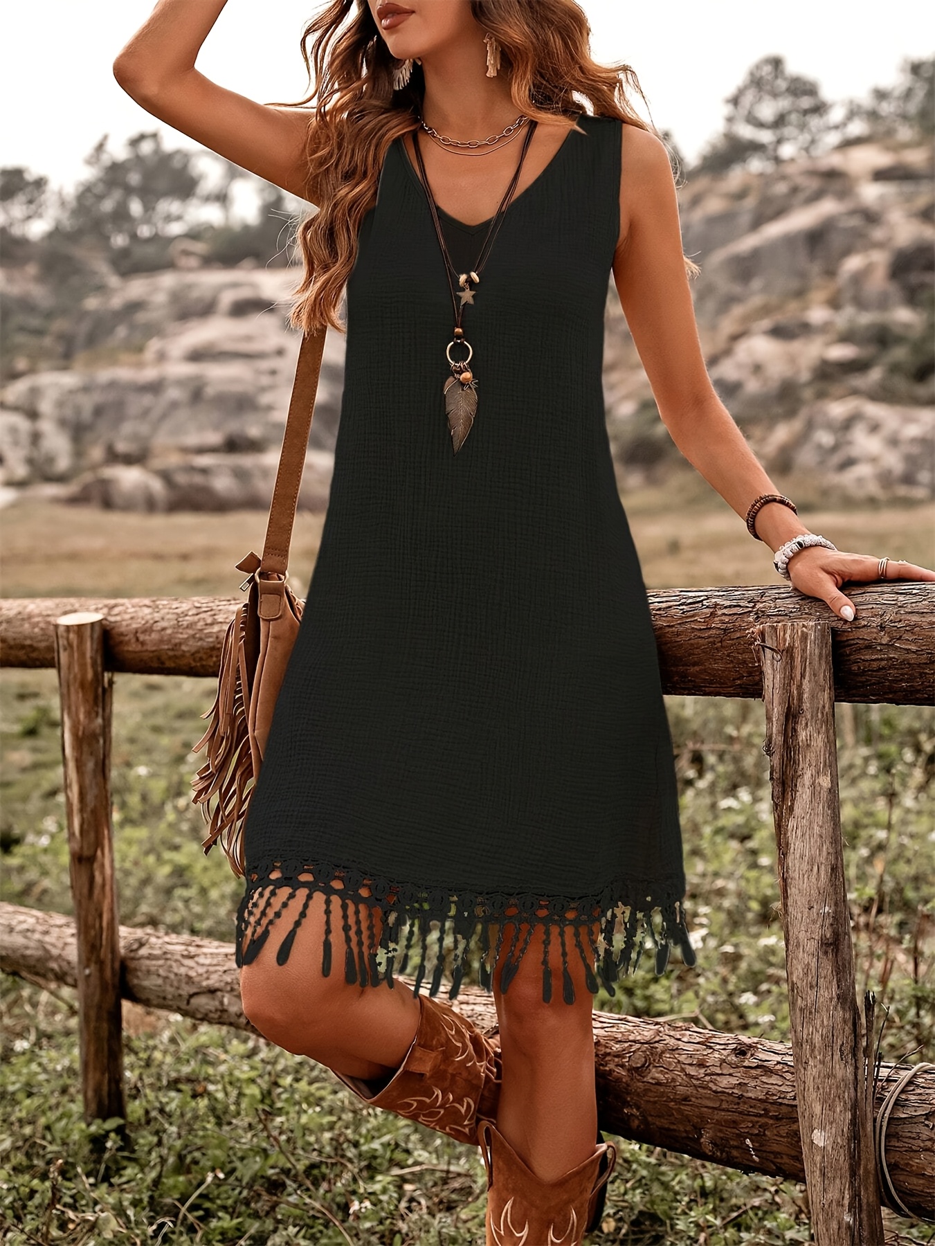womens casual hawaiian style summer dress back - Temu