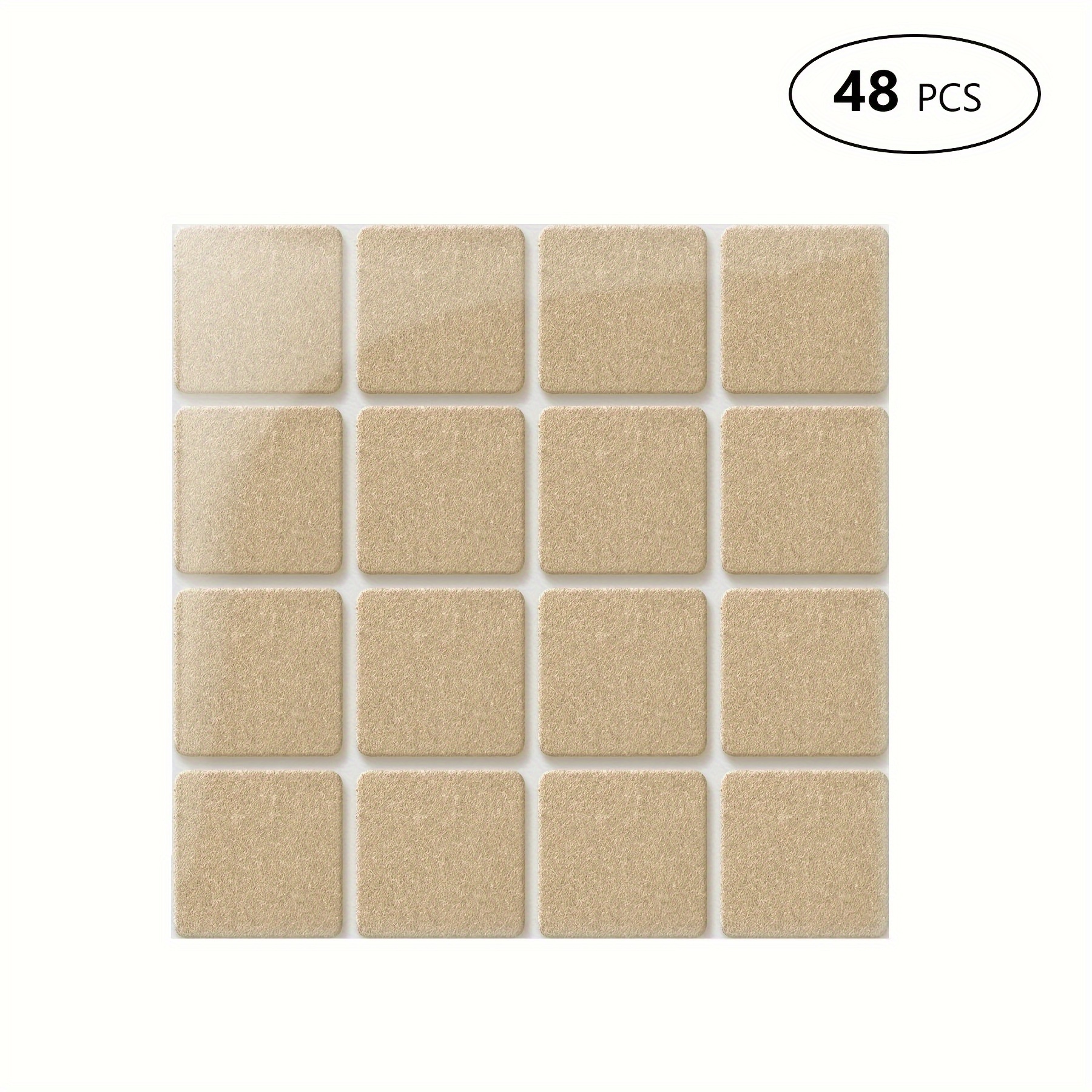 

48- Felt Furniture Pads – High-density Cushion Protectors For Legs, Strong Self-adhesive Floor Protectors, Suitable For Hardwood & Hard ,