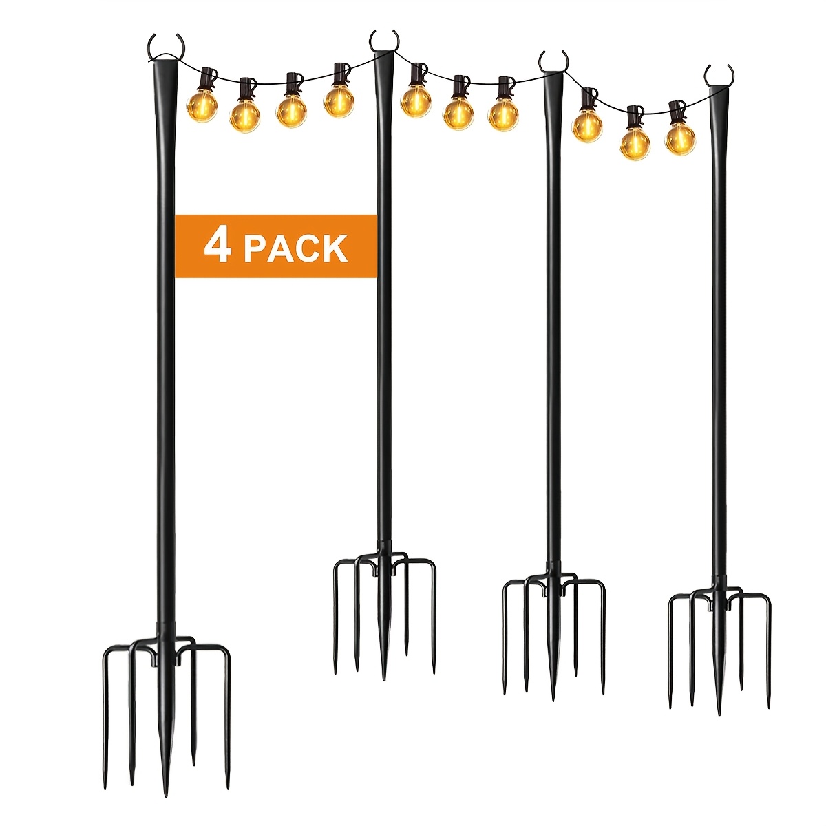 TEMU 4 Pezzi Luminosi da 10 Piedi (3,05 ), Progettati per Decorazioni da Esterno, Ganci in Metallo Ideali per Giardini, Cortili, , Feste, Natale e