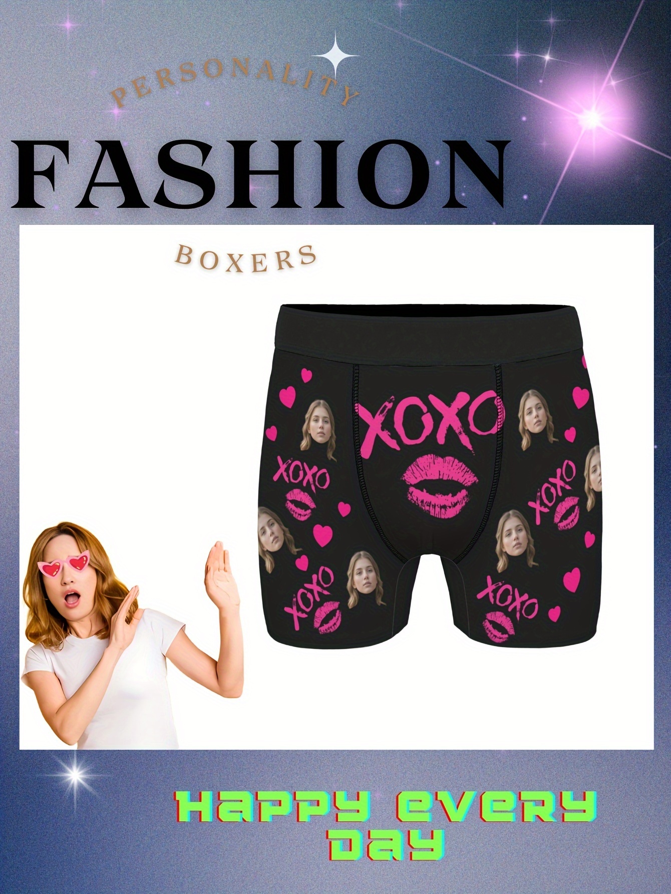 XOXO Photo Personalized Boxer Briefs  Personalized boxers, Photo  personalized, Intimates apparel