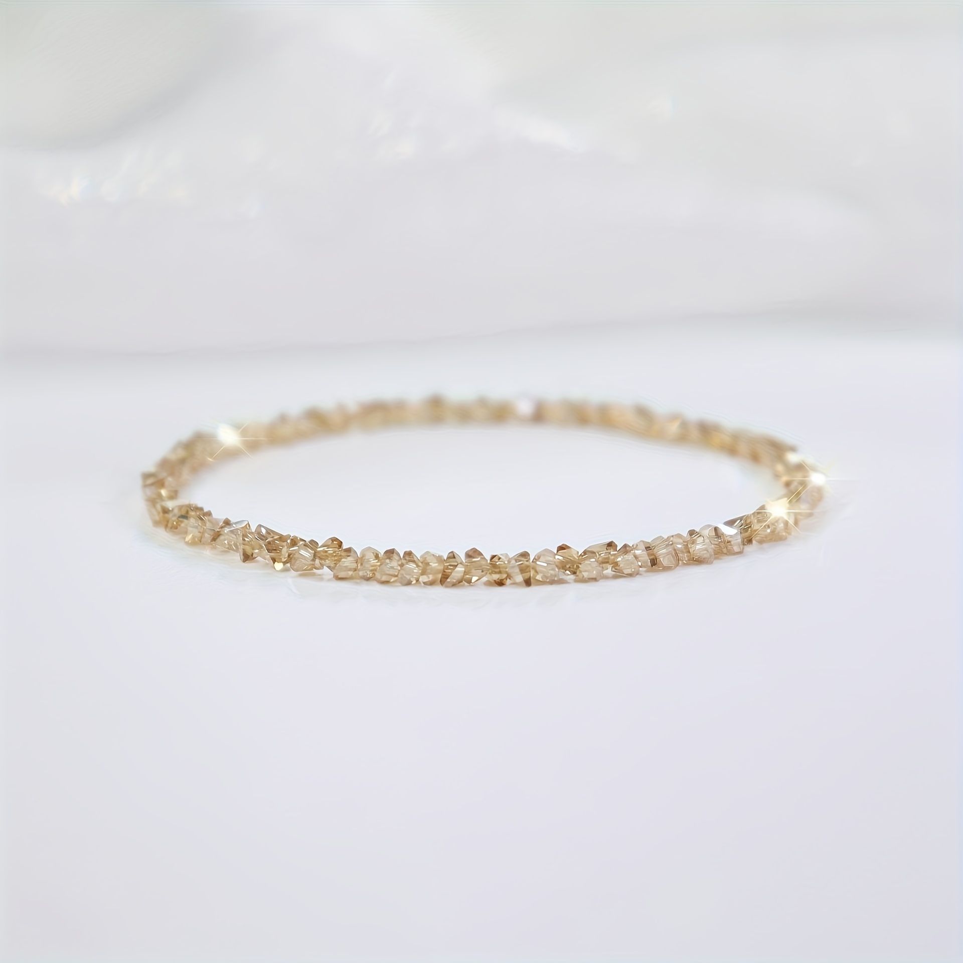 Women's Crystal Elastic Rope Stackable Bead Bracelet