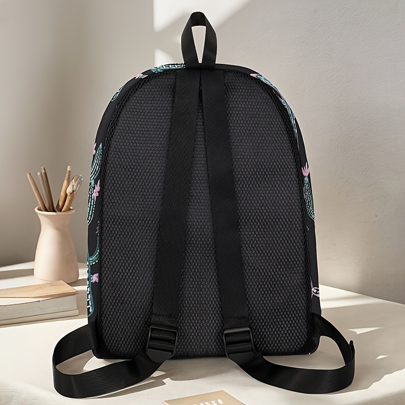 Mochila de Gran Capacidad con Estampado Floral de Cactus, Ideal para Compras, Viajes y Trabajo, Apta Tanto para Hombres Como para Mujeres