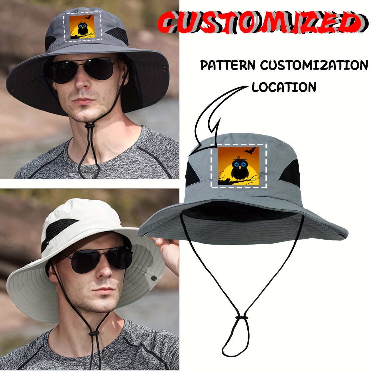 

Customizable Sun Hat Uv - , For &