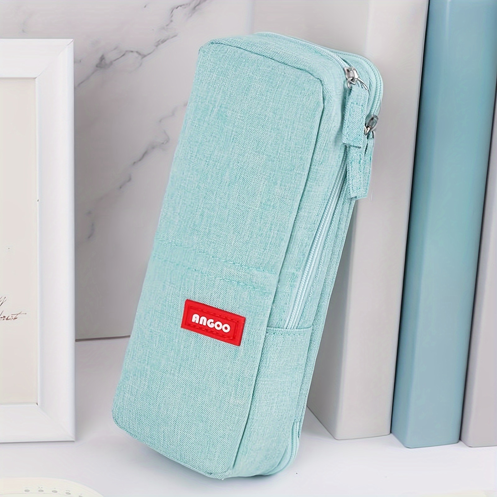 

Stylish Double-layer Canvas Pencil Case - Multifunctional Stationery Organizer, Essential For School & Office Pencil Holder For Desk Pencil Organizer