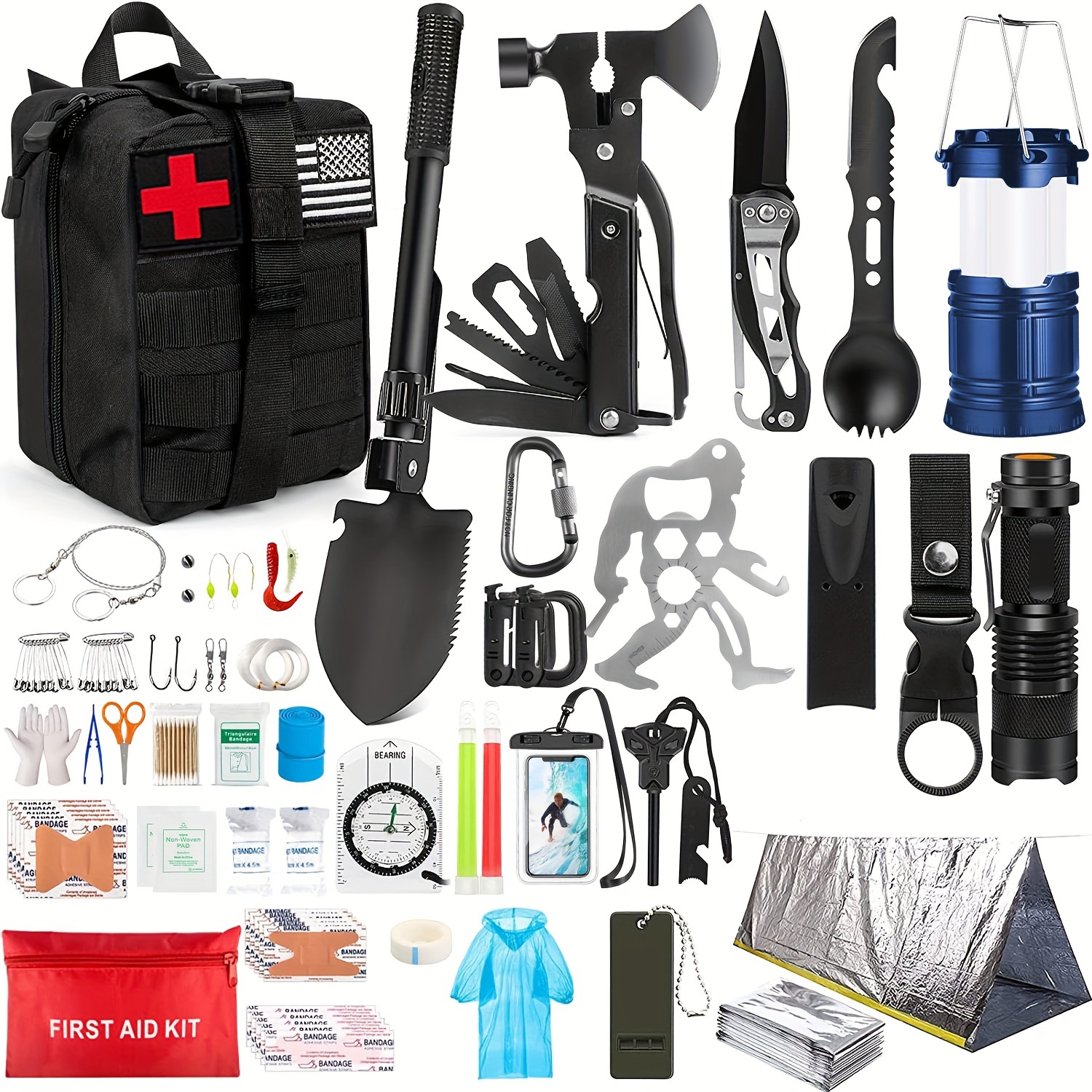Kit de supervivencia Set Equipo de campamento de emergencia militar  profesional al aire libre para trauma con bolsa molle Ifaks Primeros  auxilios