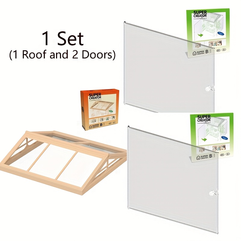 Robotime Rolife 3d Puzzle Miniature Dollhouse Accessories, Plastic Dust-cover Doors For Super Creator